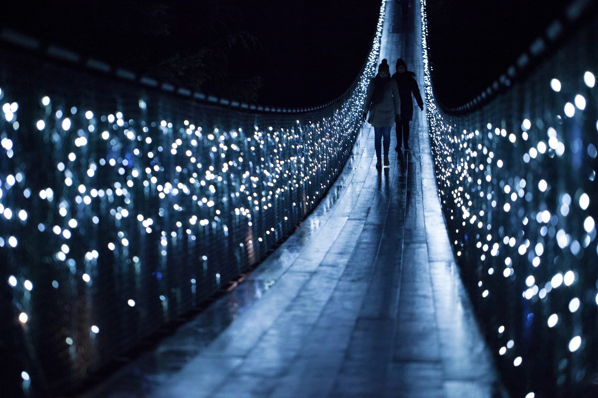 Luces festivas por la ciudad y  cañón de Capilano