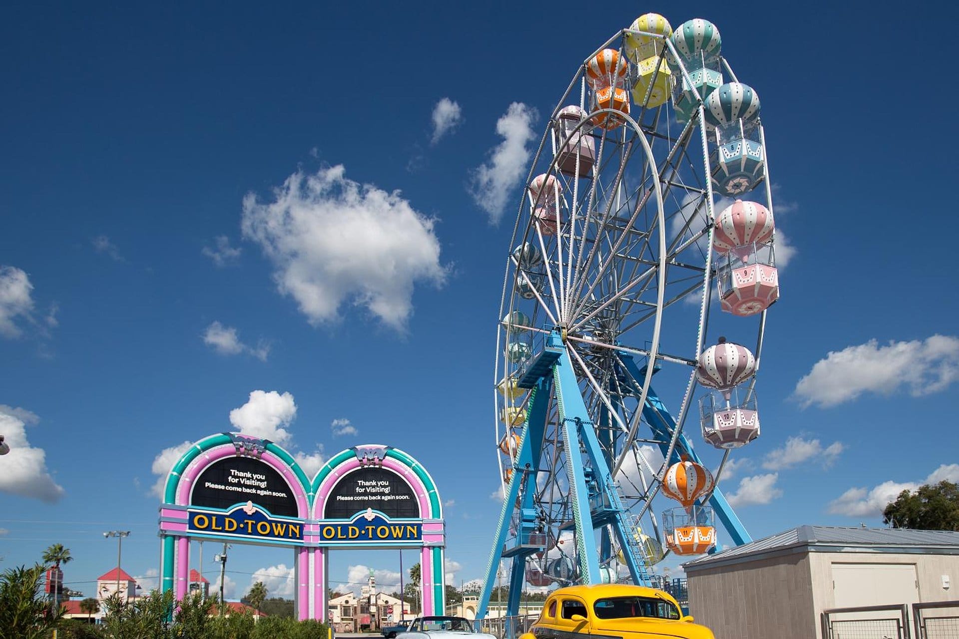 Old Town Kissimmee: roda-gigante e refeição