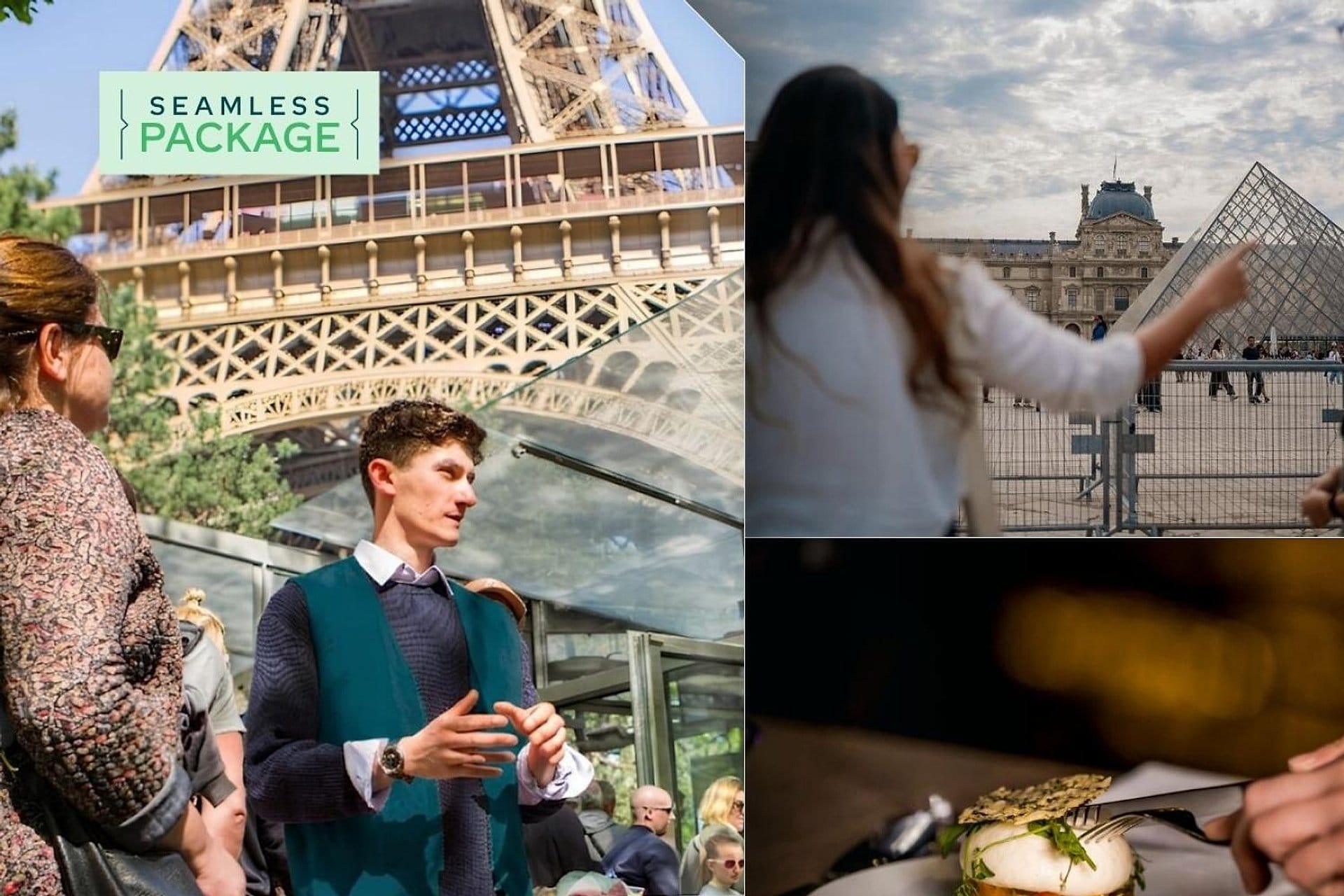 Torre Eiffel, Louvre y cena en el Sena