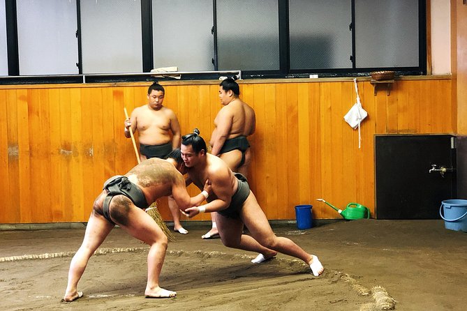 Assista ao treino matinal em um estábulo de sumô (tour para grupos pequenos) - Imagen 1