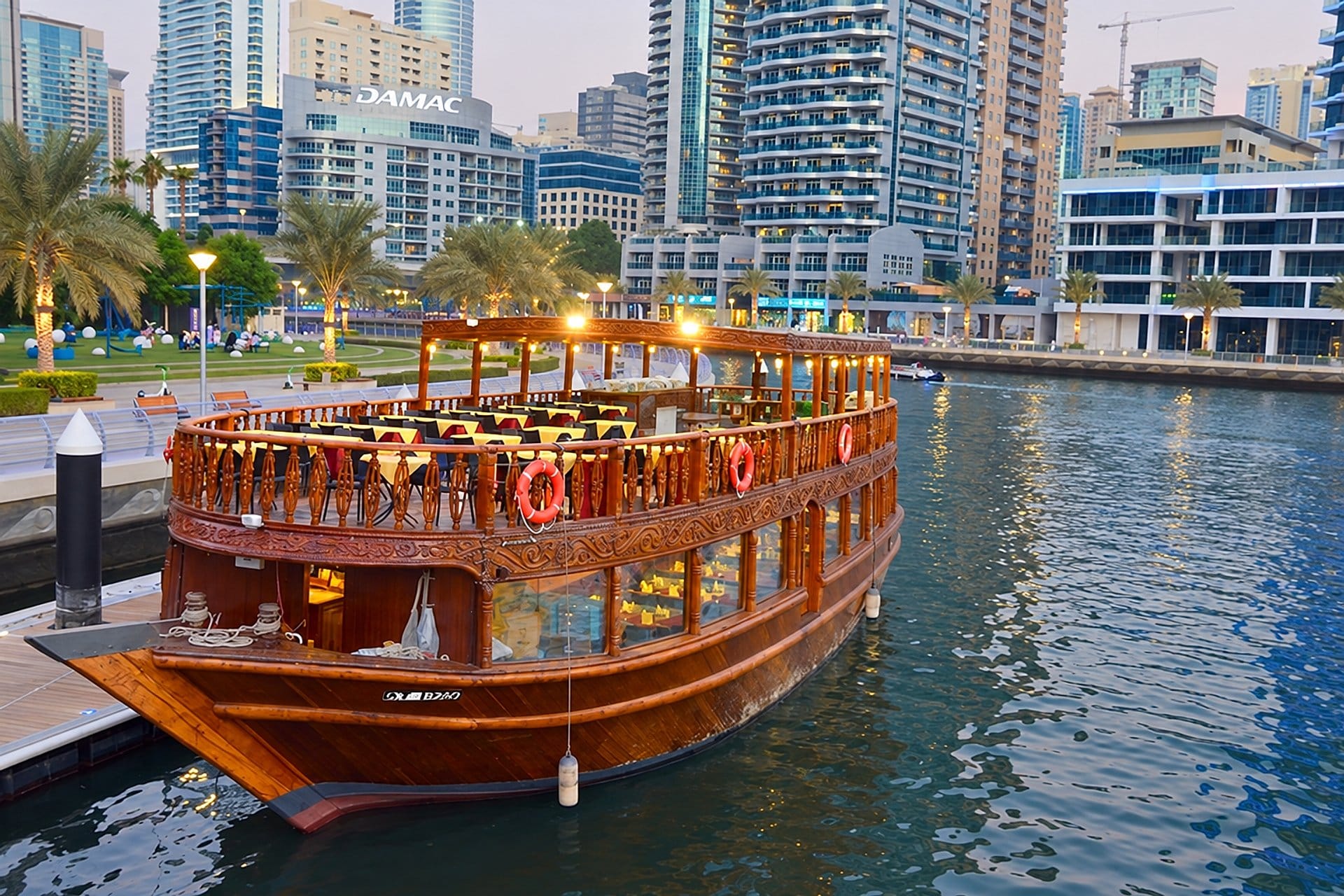 Dubai Marina Sunset Dinner Dhow Cruise