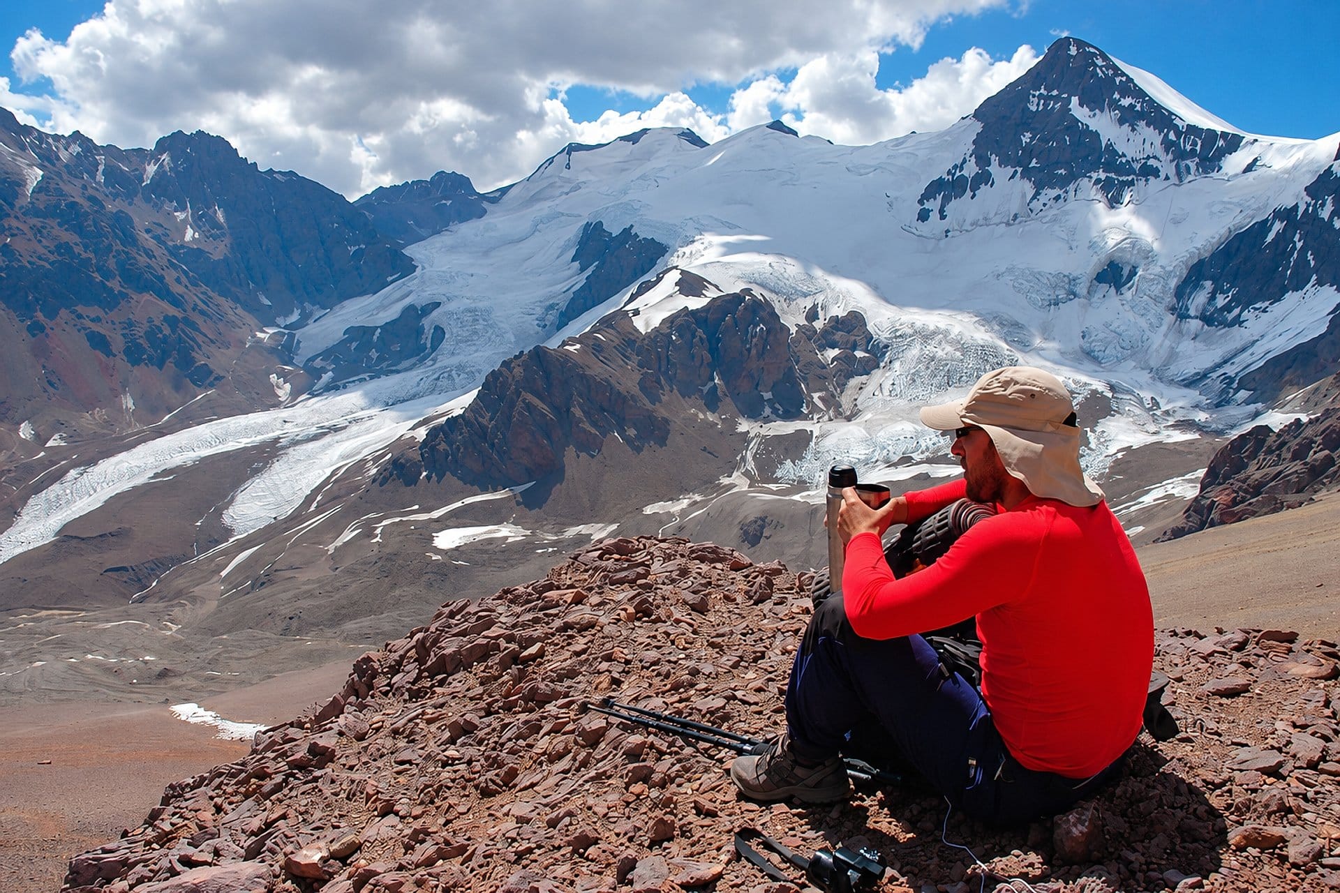 Snow Day A Panoramic Scape in the Andes
